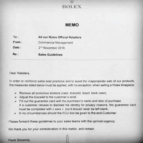 The new Rolex memo to AD : r/rolex 